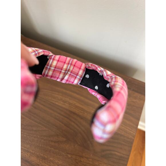 NEW Lele Sadoughi Plaid Knotted Headbands in Pink Strawberry Madras main image 7